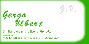 gergo ulbert business card